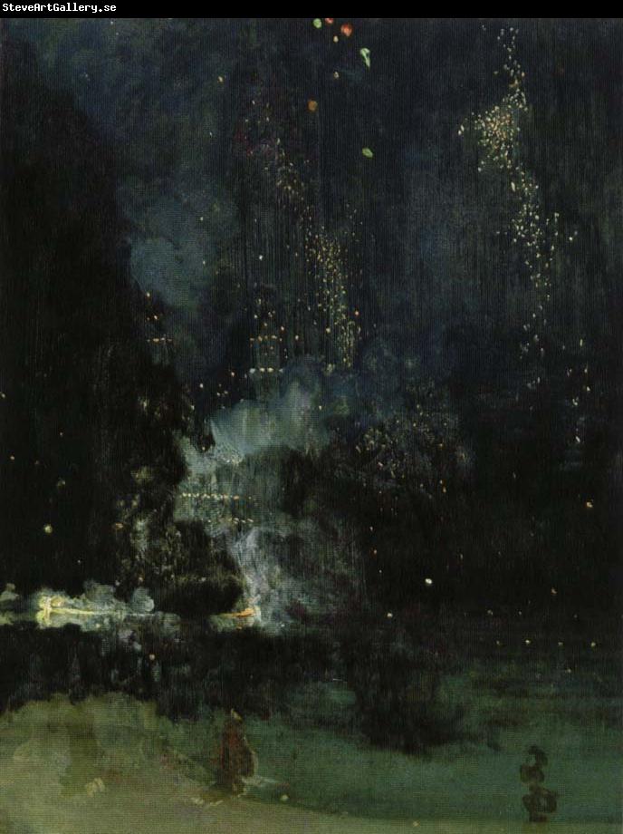 James Abbott Mcneill Whistler nocturne i svart och guld den fallande raketen